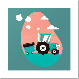 Farm Tractor Kids design Posters and Art